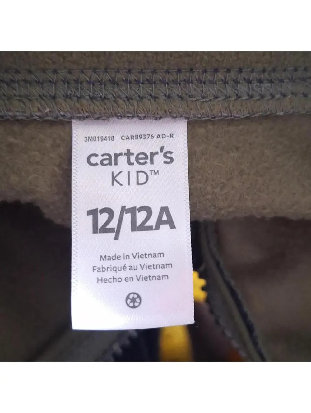 Nwt Carters Kids Green And Blue Light Weight Zip Up Jacket Size 12